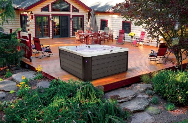 hot tub on a deck