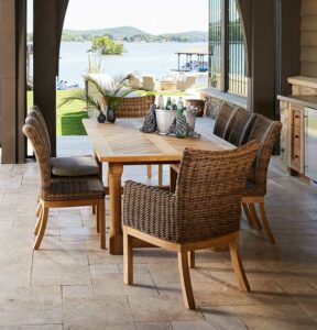 modern outdoor patio furniture - wicker dining set from Summer Classics