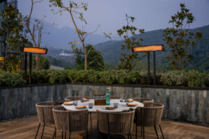 outdoor patio heaters with dining table