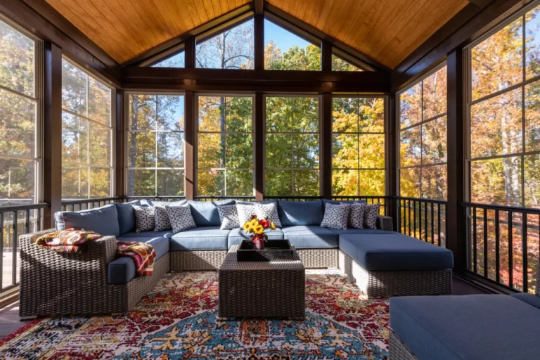 fully enclosed glass 3-season sunroom for outdoor patio ideas for fall